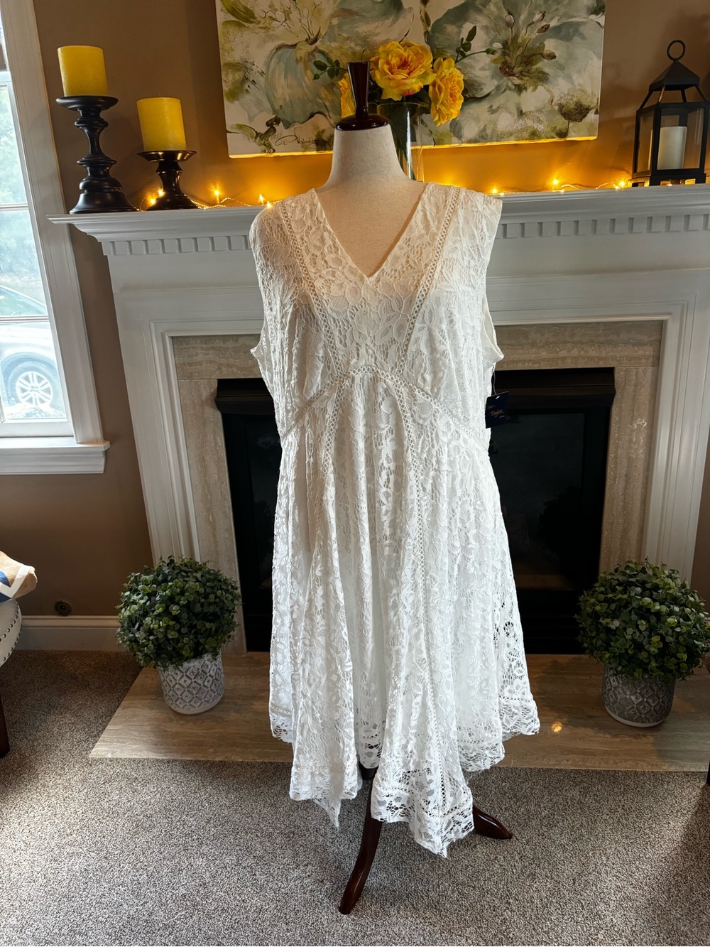 *NEW* Just Taylor Woman Sleeveless V-Neck Lace Midi Dress - Size 24W